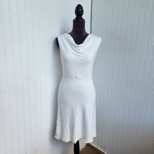 White Stretch Comfortable Women  Casual Dress Fully Lined Sz M